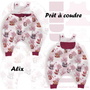 Pink woodland - Prêt à coudre Alix - Full animaux