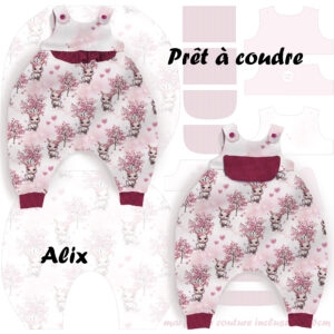 Pink woodland - Prêt à coudre Alix - Lapin