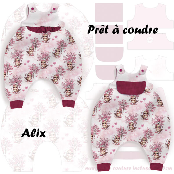 Pink woodland - Prêt à coudre Alix - Oiseau