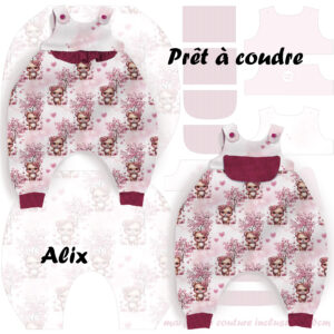 Pink woodland - Prêt à coudre Alix - Ours