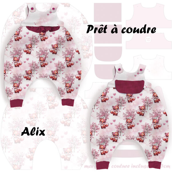 Pink woodland - Prêt à coudre Alix - Renarde