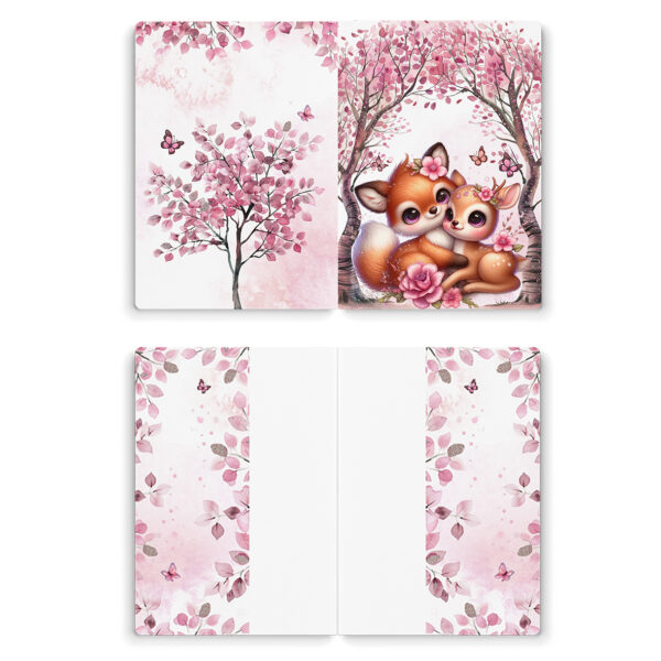 Pink woodland - Prêt à coudre protège carnet de santé - Câlin – Image 2