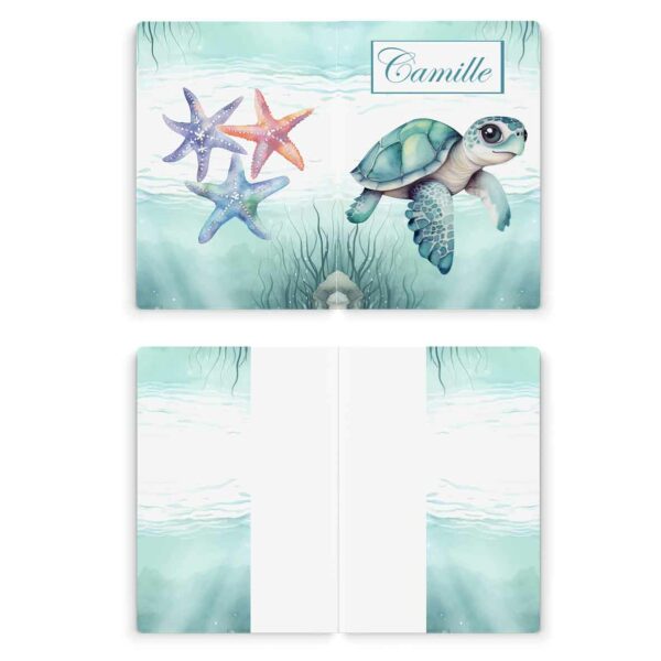 Sea turtle - Prêt à coudre protège carnet de santé