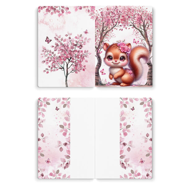 Pink woodland - Prêt à coudre protège carnet de santé - Écureuil – Image 2