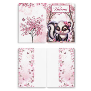 Pink woodland - Prêt à coudre protège carnet de santé - Mouflette