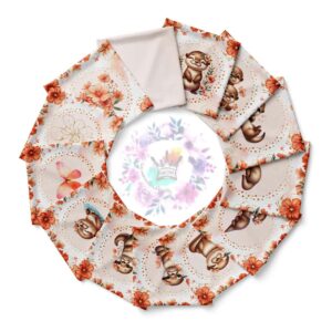 Ma petite loutre fleuris - Panneau cotons/lingettes (x12)