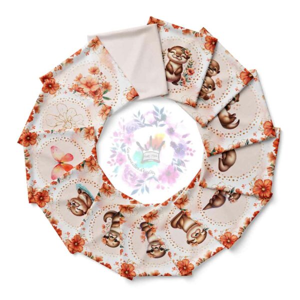 Ma petite loutre fleuris - Panneau cotons/lingettes (x12)