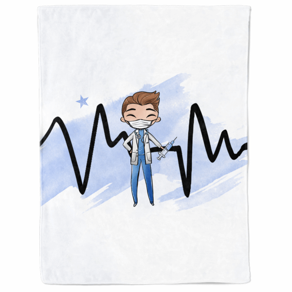Médicale - Garçon bleu châtain - Panneau couverture