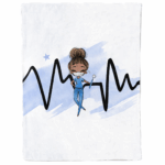 Médicale - Fille bleu chignon - Panneau couverture