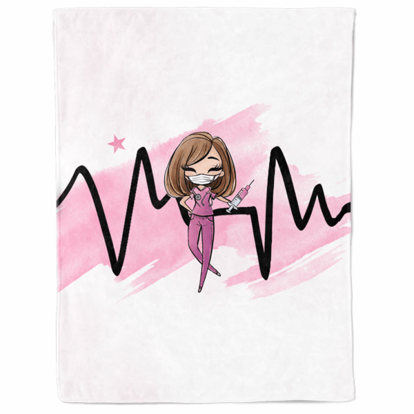 Médicale - Fille rose cheveux lâchés - Panneau couverture