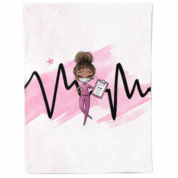 Médicale - Fille rose chignon - Panneau couverture