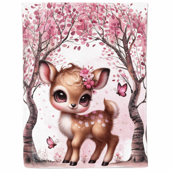 Pink woodland - Panneau couverture - Biche – Image 2