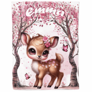 Pink woodland - Panneau couverture - Biche