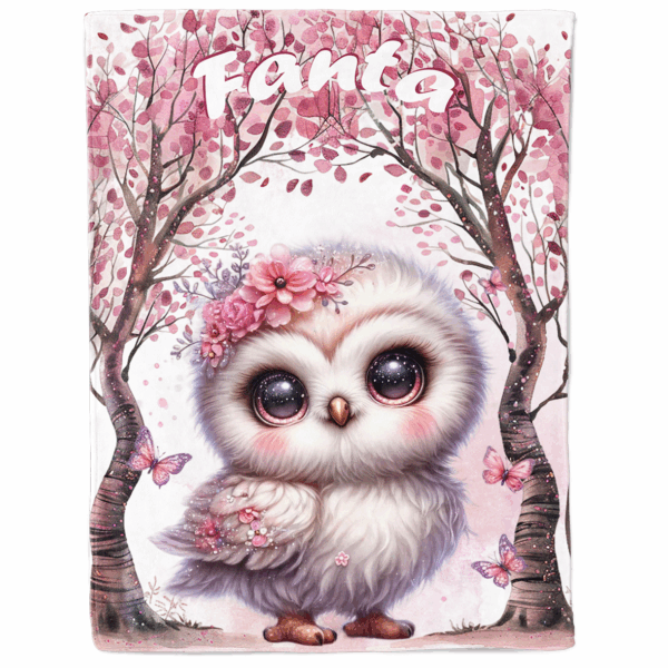 Pink woodland - Panneau couverture - Hibou