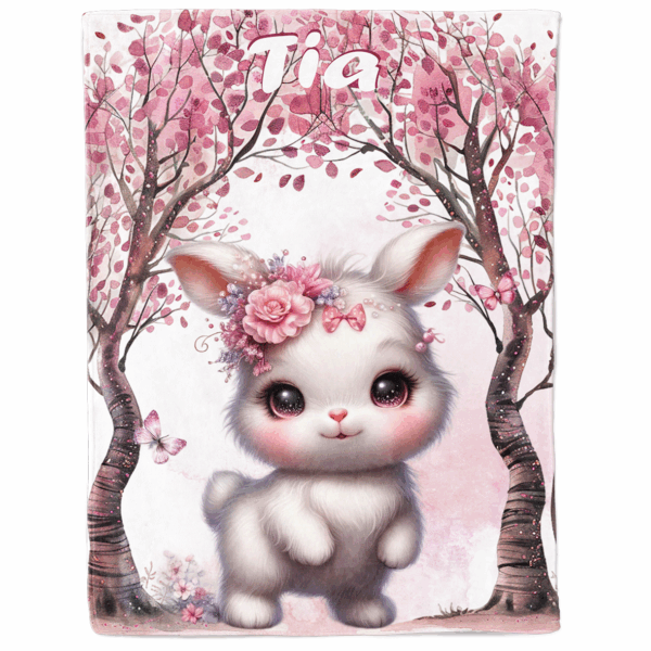 Pink woodland - Panneau couverture - Lapin