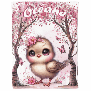 Pink woodland - Panneau couverture - Oiseau