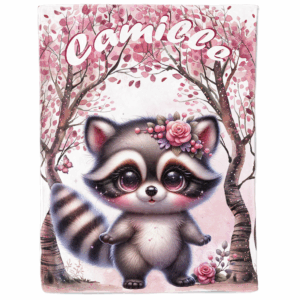 Pink woodland - Panneau couverture - Raton laveur