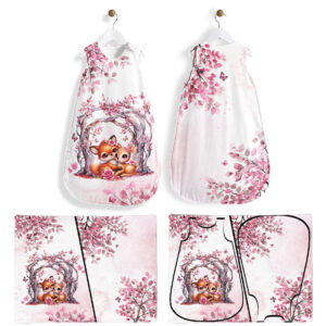 Pink woodland - Panneau pour gigoteuse - Câlin