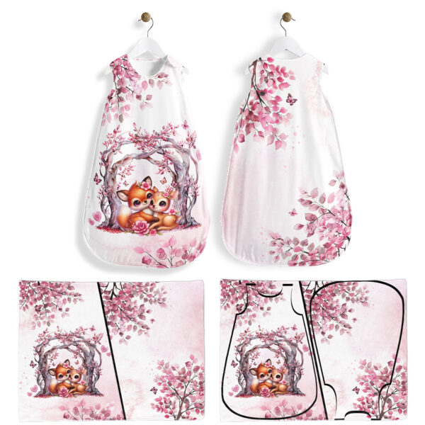 Pink woodland - Panneau pour gigoteuse - Câlin