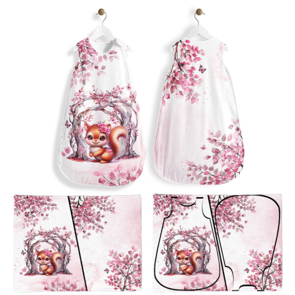 Pink woodland - Panneau pour gigoteuse - Écureuil