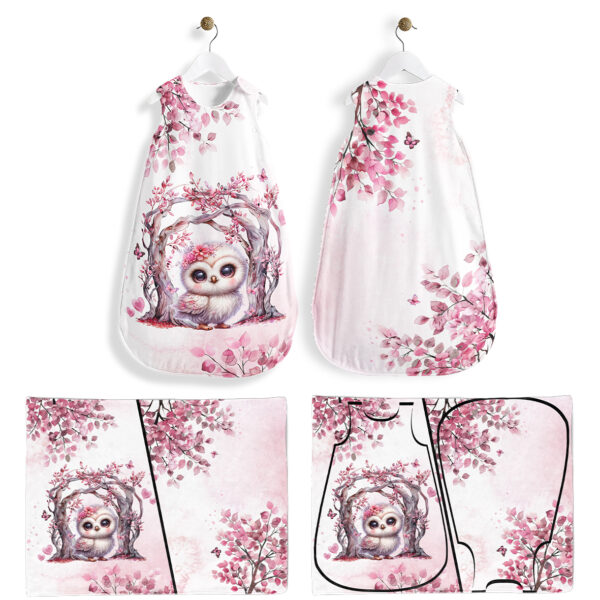 Pink woodland - Panneau pour gigoteuse - Hibou