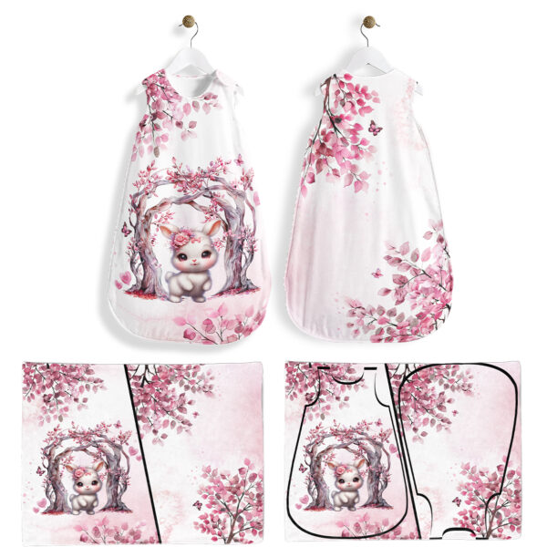 Pink woodland - Panneau pour gigoteuse - Lapin
