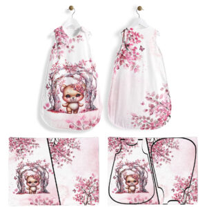 Pink woodland - Panneau pour gigoteuse - Ours