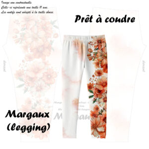 Ma petite loutre fleuris - Prêt à coudre Margaux (legging)