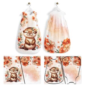 Ma petite loutre fleuris - Panneau pour gigoteuse
