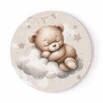 Sweet bear- Panneau rond plein