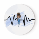 Médicale - Fille bleu chignon - Panneau rond plein