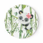Mon petit panda - Panneau rond plein - Girl