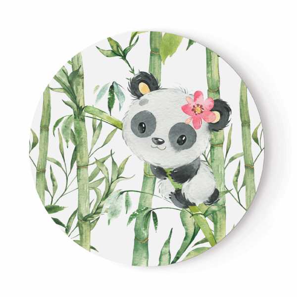 Mon petit panda - Panneau rond plein - Girl