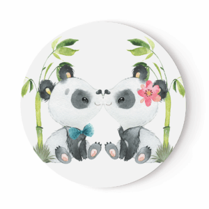 Mon petit panda - Panneau rond plein - Kiss