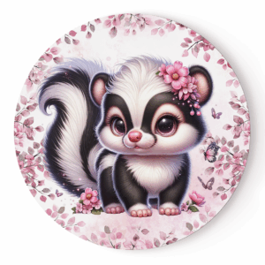 Pink woodland - Panneau rond plein - Mouflette
