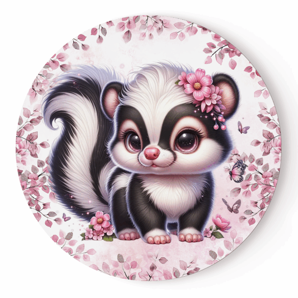 Pink woodland - Panneau rond plein - Mouflette