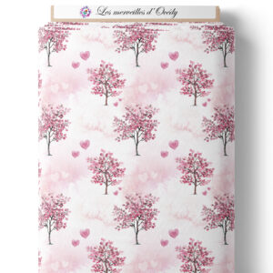 Pink woodland - Fond arbres sur laize