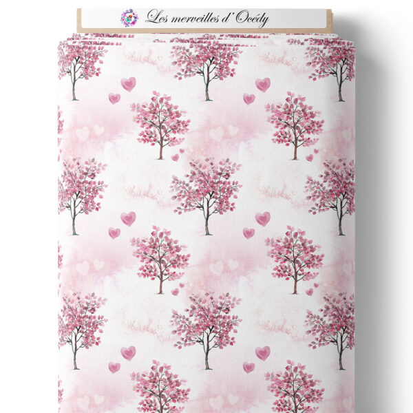 Pink woodland - Fond arbres sur laize