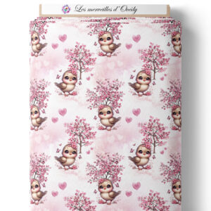 Pink woodland - Oiseau sur laize