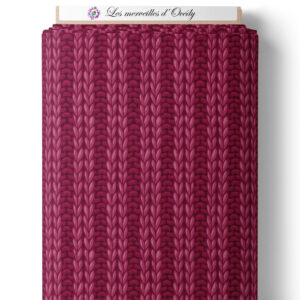 Pink woodland - Effet laine prune/framboise