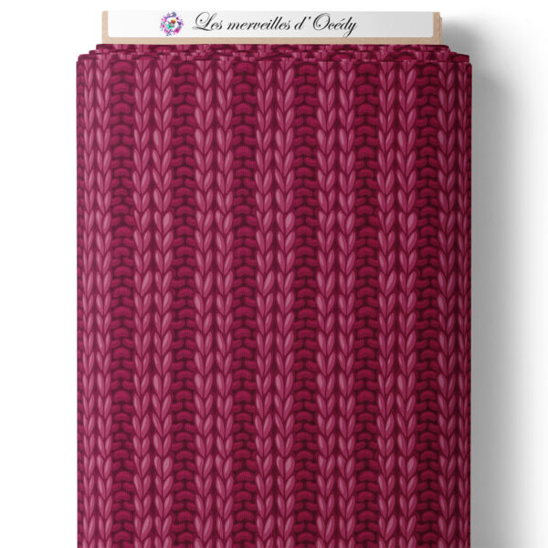 Pink woodland - Effet laine prune/framboise