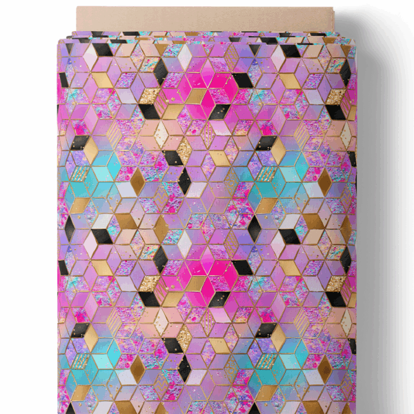 Motif cubique multicolore luxueux