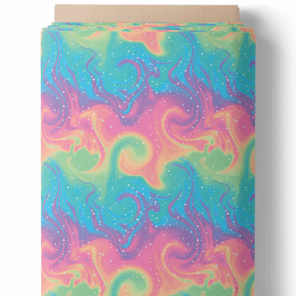 Tourbillon arc-en-ciel pastel et étoiles