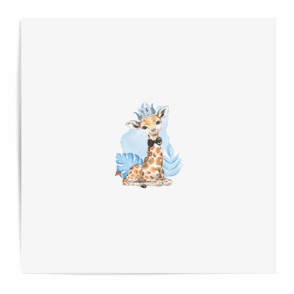 Baby animal's bleu - Panneau central - Girafe