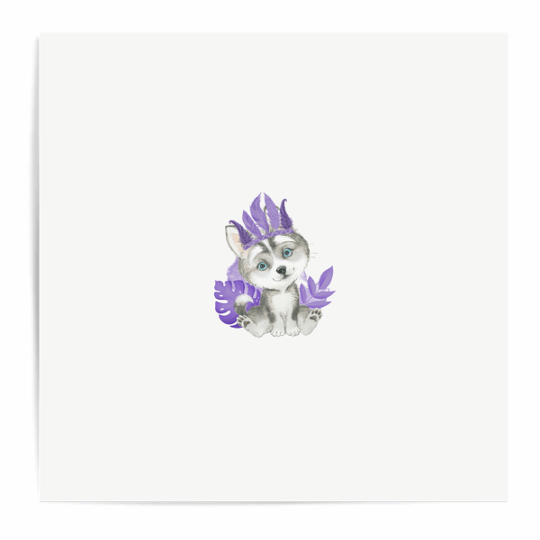 Baby animal's violet - Panneau central - Loup