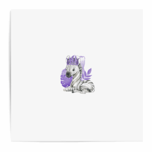 Baby animal's violet - Panneau central - Zèbre