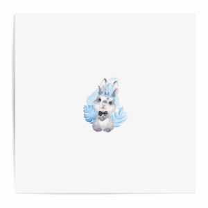 Baby animal's bleu - Panneau central - Lapin