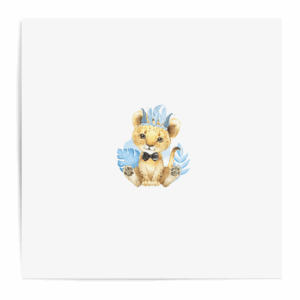 Baby animal's bleu - Panneau central - Lionceau