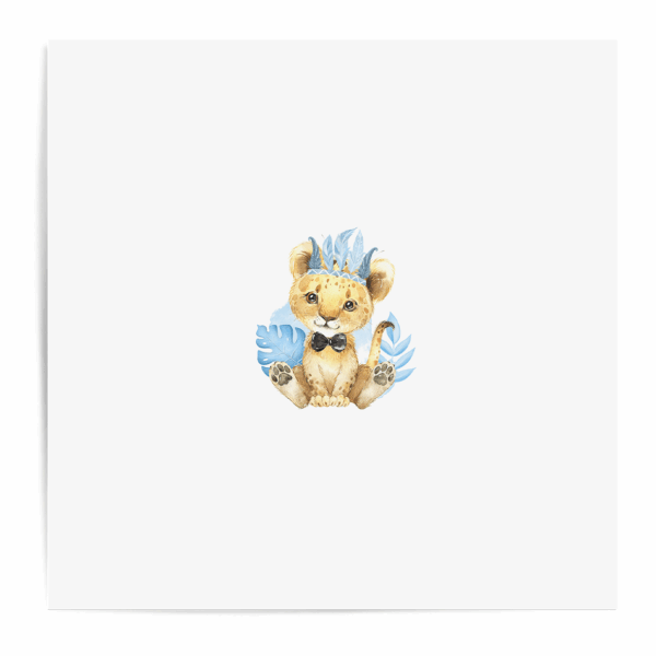 Baby animal's bleu - Panneau central - Lionceau