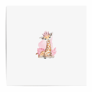 Baby animal's rose - Panneau central - Girafe